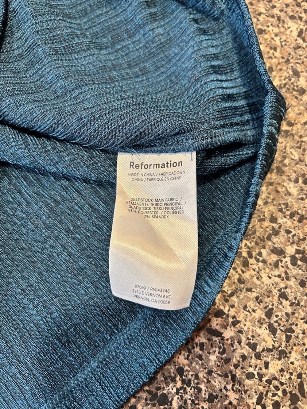 Reformation Teal Ribbed Tank Top - Picture 3 of 7